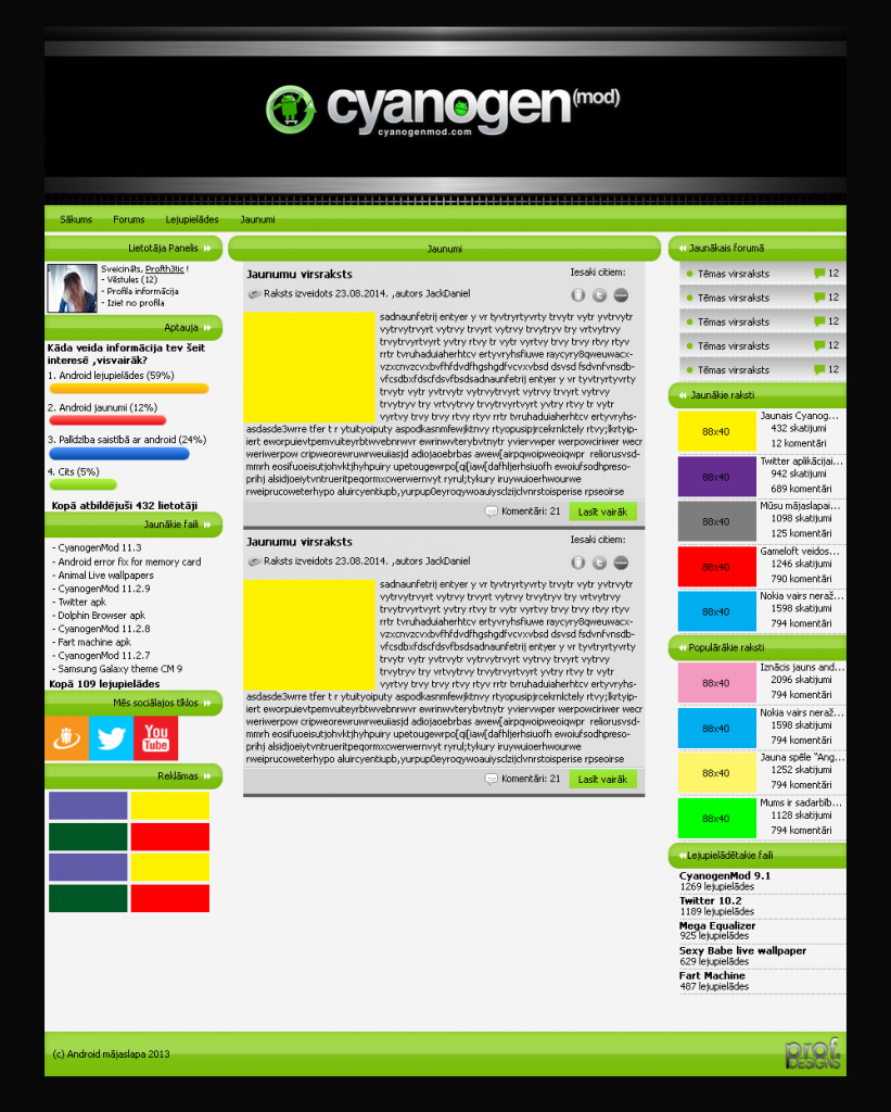 Android User discussion Website design